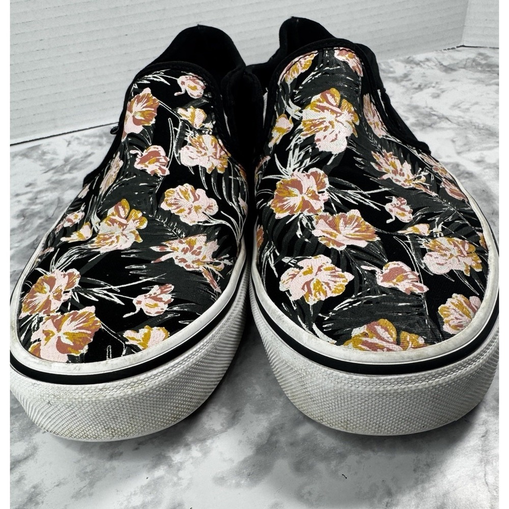 Vans Slip On Asher Floral Print Sneakers Womens Size 10 Casual Canvas Shoes - Picture 10 of 10